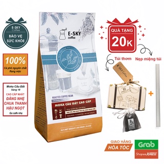 Cà phê Moka Cầu Đất E-SKY Coffee nguyên chất 100% hậu ngọt pha phin pha máy cold brew 250g