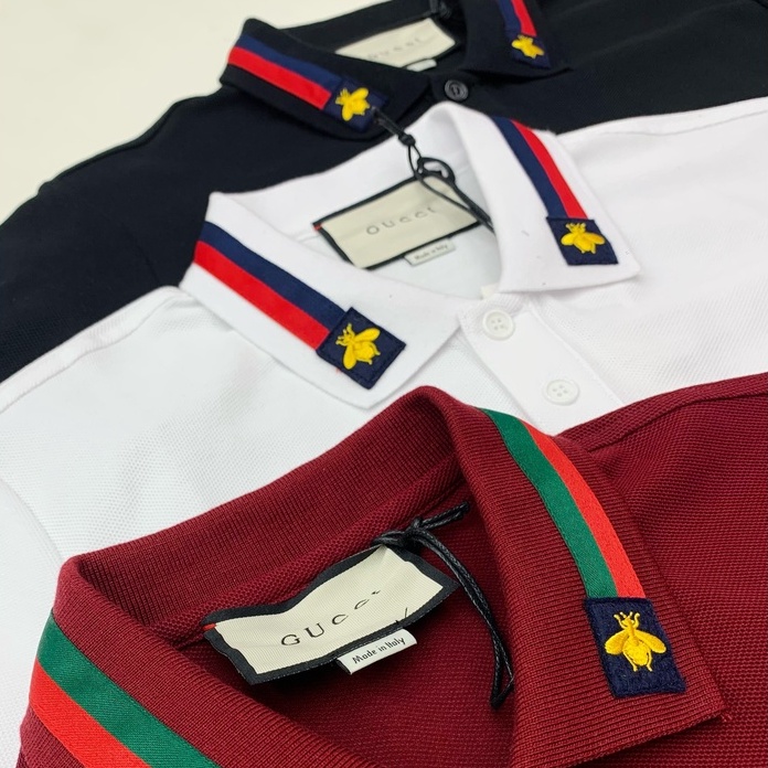 Áo polo Gucci Original thêu ong check cổ LA 2022 on web