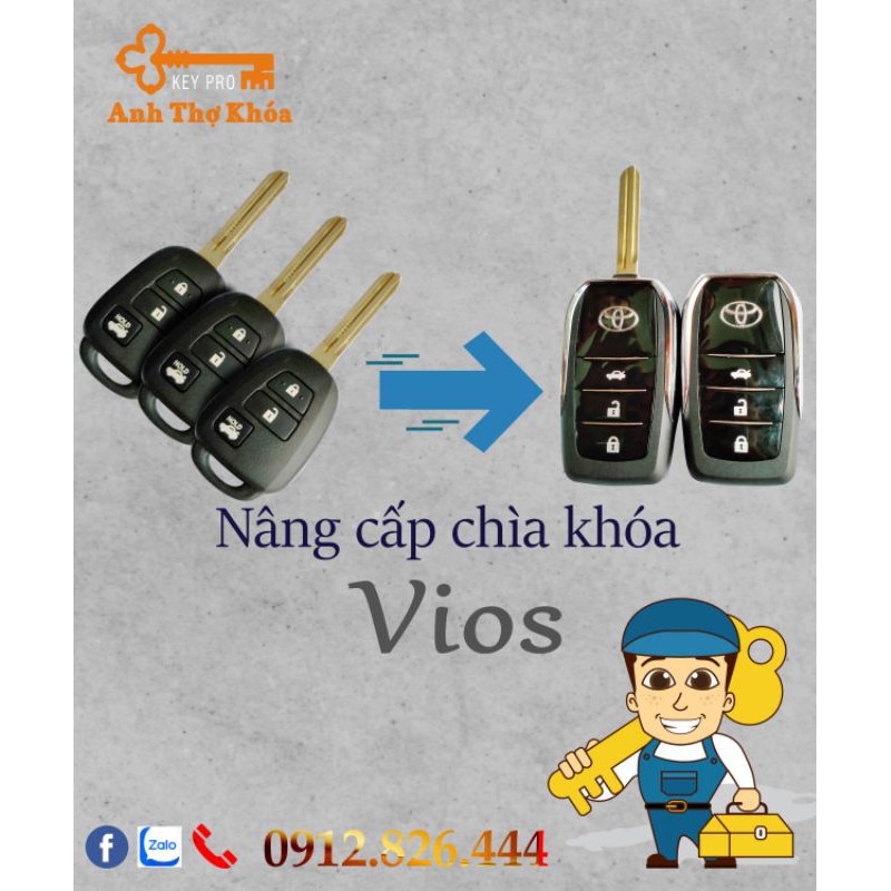 Vỏ chìa khóa gập Toyota Vios 2015 - 2020 ( From Mới )