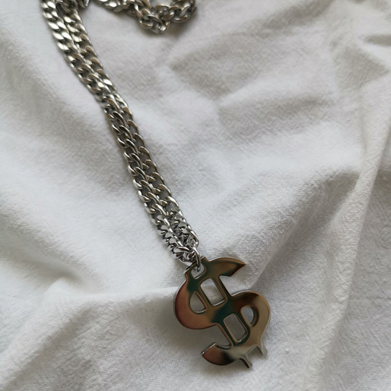 Dây Chuyền Gắn Mặt Biểu Tượng Đô La Mỹ Cá Tính Độc Đáo Phong Cách Hip-Hop