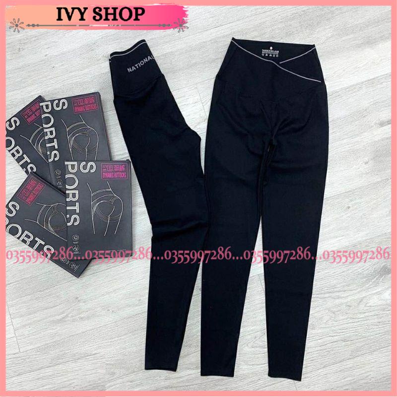 Quần Legging Cạp Chéo Viền Chữ