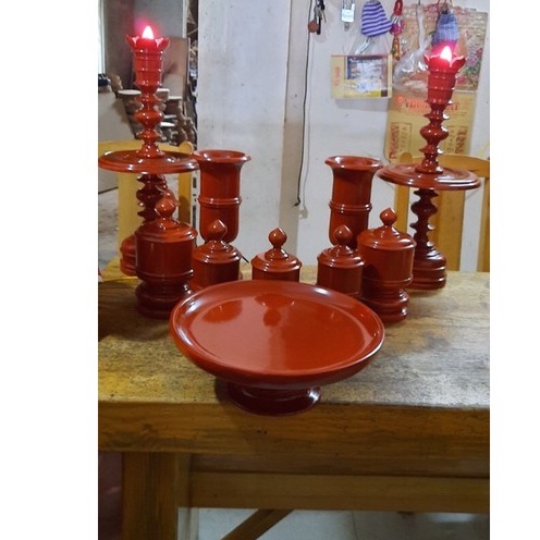 Bộ Đài Nến Gỗ Tự Nhiên cao cấp 10 món(Có Bán Rời Từng sản phẩm)