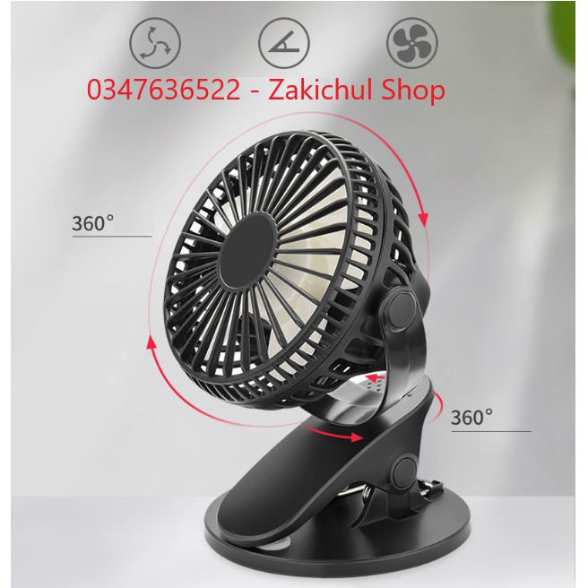 Quạt USB Gắn Xe Đẩy Cho Bé ( Quạt Kẹp Mini) – Pin 2000mAh – 3 Cấp Độ Gió, Sử Dụng 8h Liên Tục | BigBuy360 - bigbuy360.vn