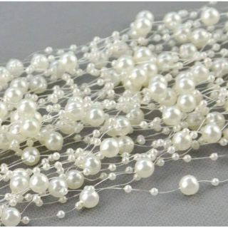 Dây hạt cườm trắng, đỏ, vàng nhạt