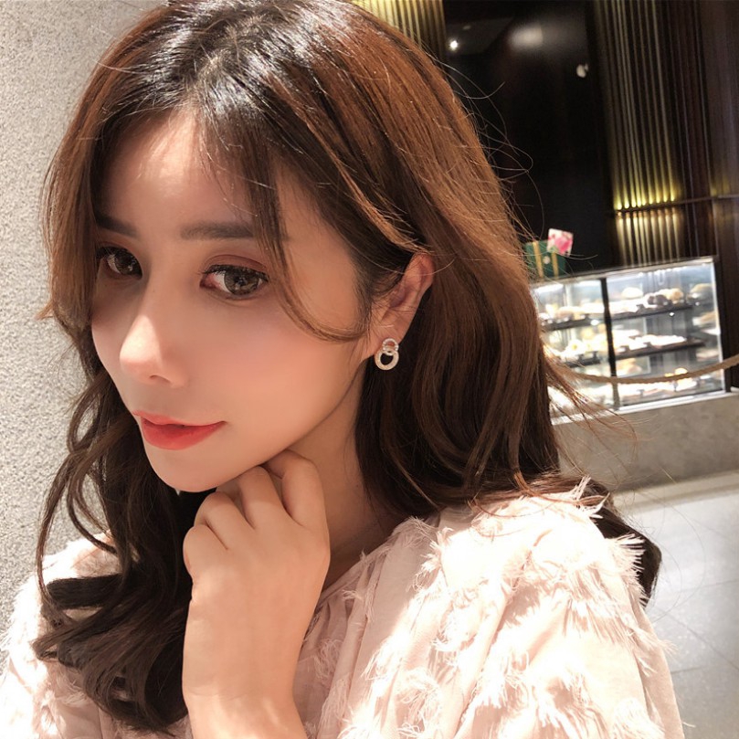 Khuyên Tai Bất Đối Xứng Đính Đá Zircon Sang Trọng / Bông Tai