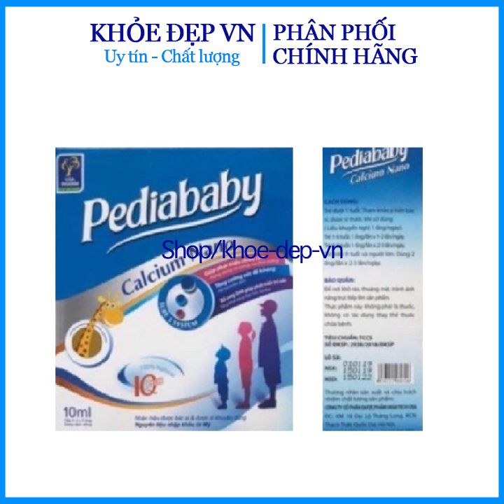 Siro PEDIABABY bổ sung calci cho trẻ, cải thiện tình trạng còi xương ở bé – Hộp 20 ống