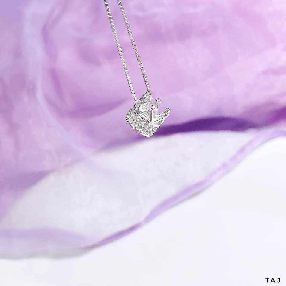 Dây chuyền nữ bạc thật treo mặt vương miện sang chảnh - Kho sỉ bạc Nhất Linh