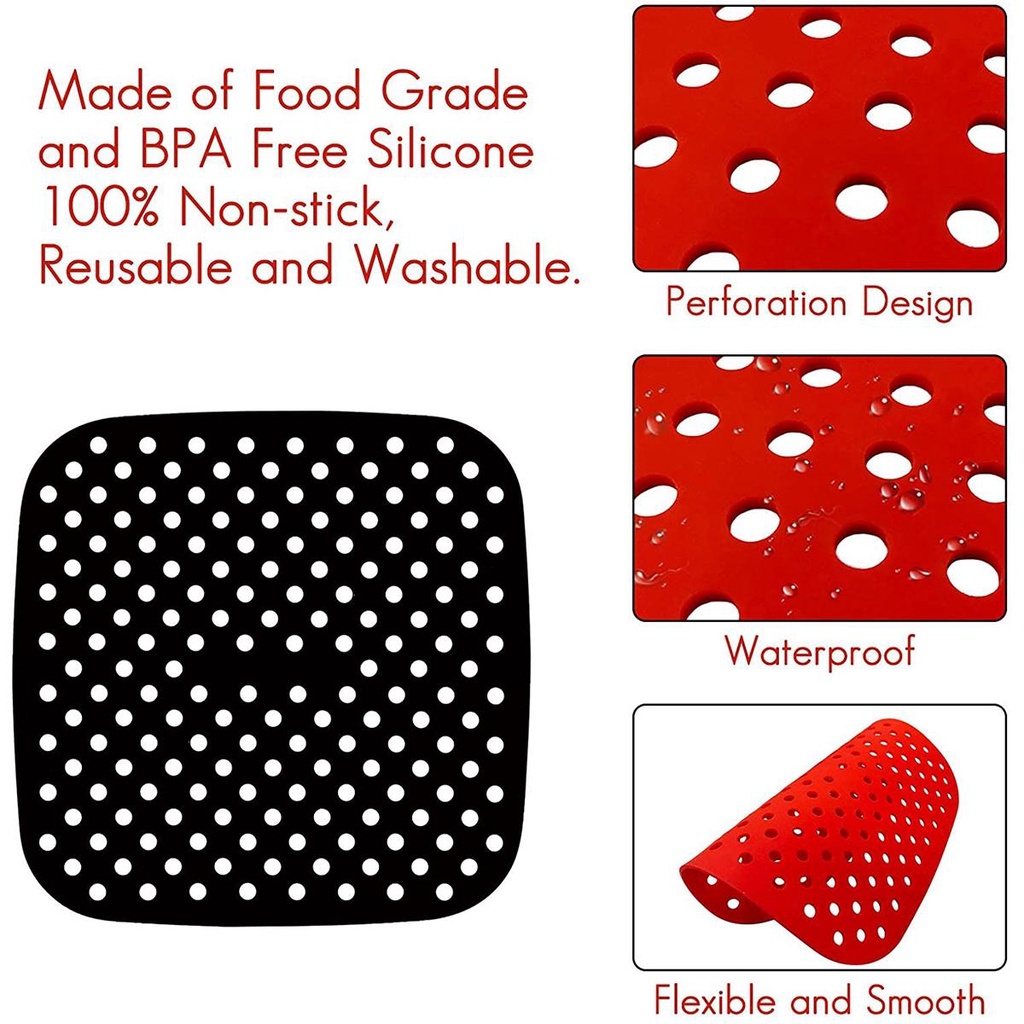 NICKOLAS Tấm Lót Vỉ Nướng Bằng Silicone Hình Vuông Tiện Dụng Cho Nhà Bếp