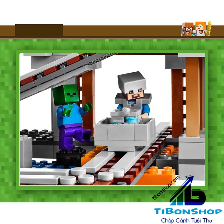 Đồ chơi lắp ráp Minecraft Bela 10179 Xếp Mô Hình Nhà My World Minifigures khu hầm mỏ