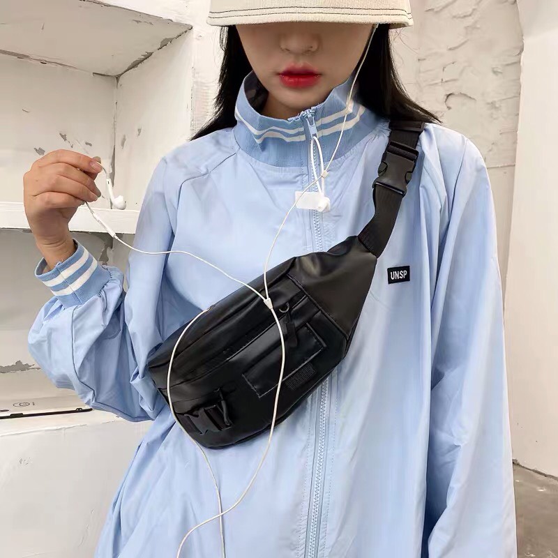 Túi đeo chéo nam nữ unisez túi bao tử chất liệu da trống nước cao cấp thời trang giá rẻ KUME/Store