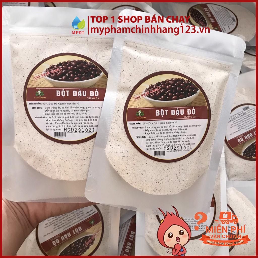 Bột đậu đỏ nguyên chất 100g rửa mặt trắng da, giảm mụn mờ thâm, dưỡng ẩm ,tẩy da chết ĐẬU ĐỎ đắp mặt nạ, tắm trắng