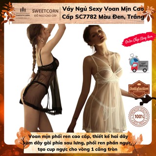 Váy Ngủ Sexy Voan Mịn Cao Cấp SC7782 Màu Đen, Trắng
