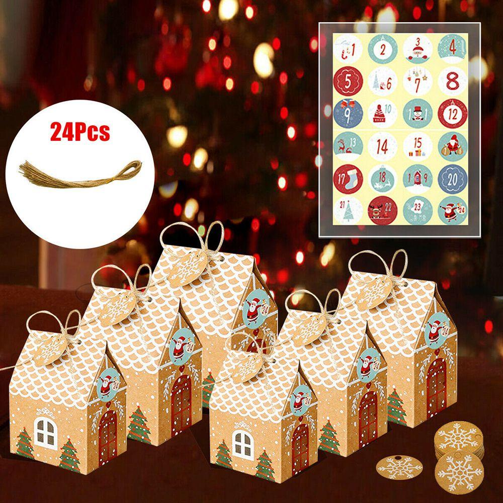 Set 24 Túi Giấy Đựng Kẹo / Quà Tặng Kèm Nhãn Dán Tiện Dụng