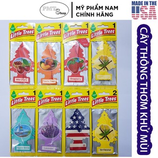 (Nội địa Mỹ) Cây thông thơm Little Trees Vanilla Pride Vanillaroma Lavender Black Ice Túi thơm cờ Mỹ thơm phòng ô tô