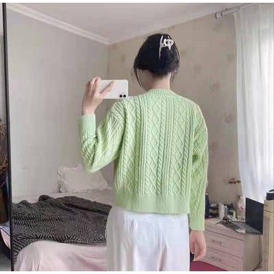 Hàng Sẵn_Áo len dệt kim mềm mại phong cách retro Hàn Quốc