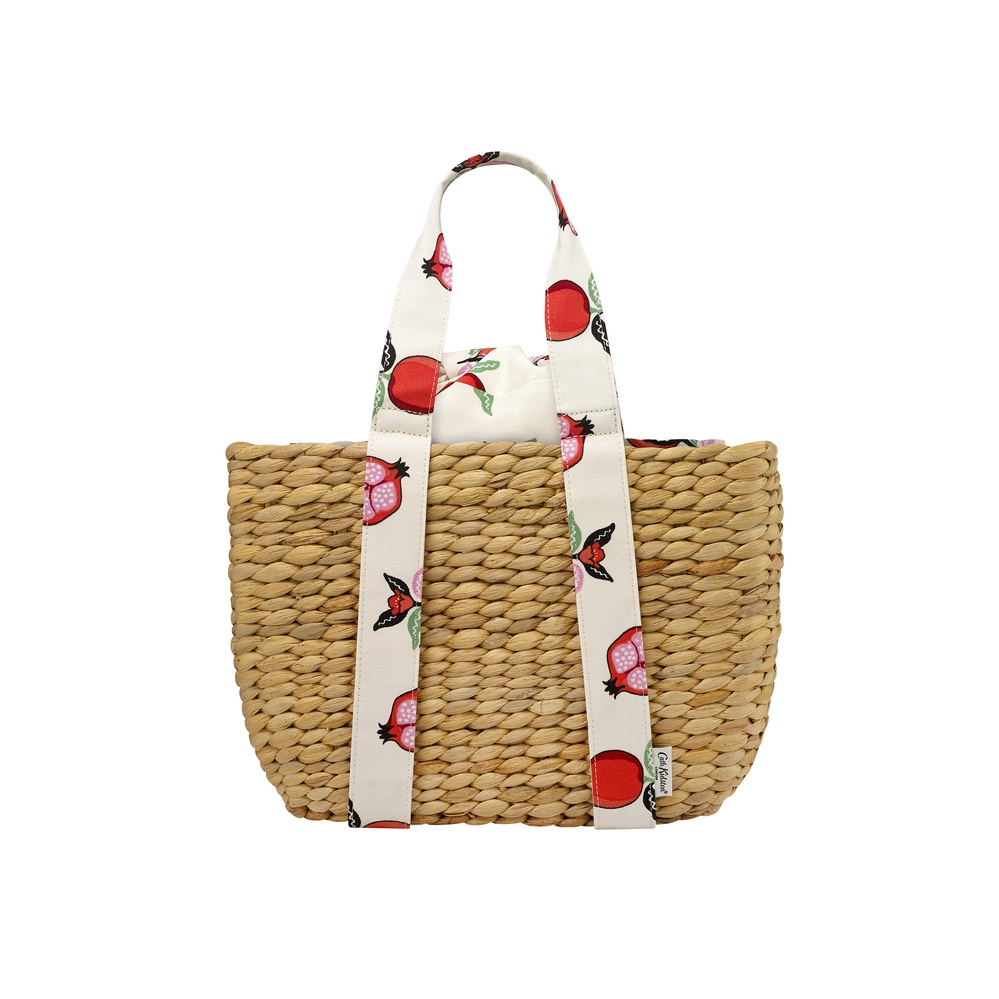 Cath Kidston - Túi/Small Straw Basket Bag - Pomegranate - Cream -1048612