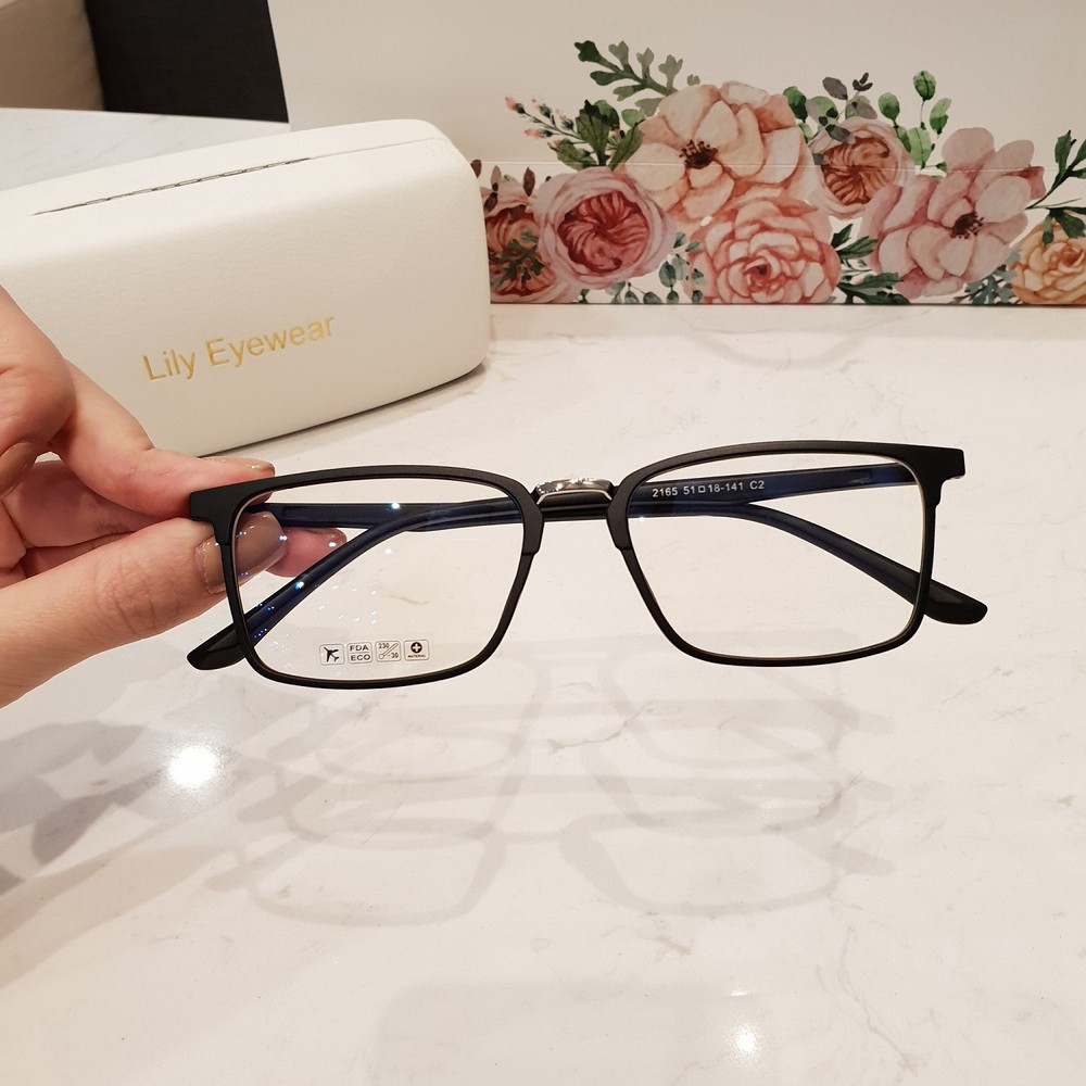 [Fullbox] GỌNG CẬN DẺO 2165 KÍNH CẬN NỮ GỌNG KIM LOẠI NHỰA FORM VUÔNG ÔM KHUÔN MẶT NHIỀU MÀU ĐEO GIẢ CẬN