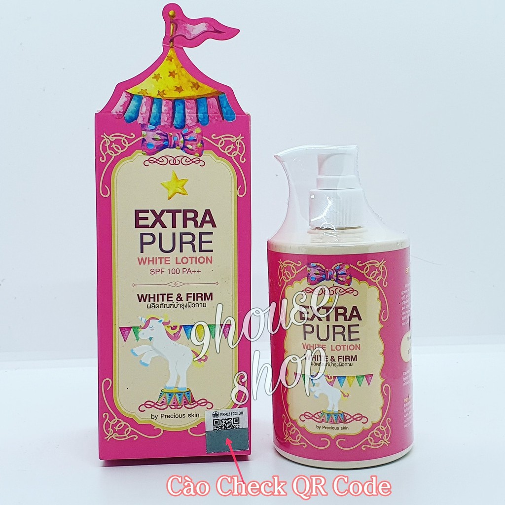 01 Lotion Dưỡng Trắng Da Chống Nắng EXTRA PURE WHITE LOTION SPF 100 PA++ White &amp; Firm 300ml Thái Lan