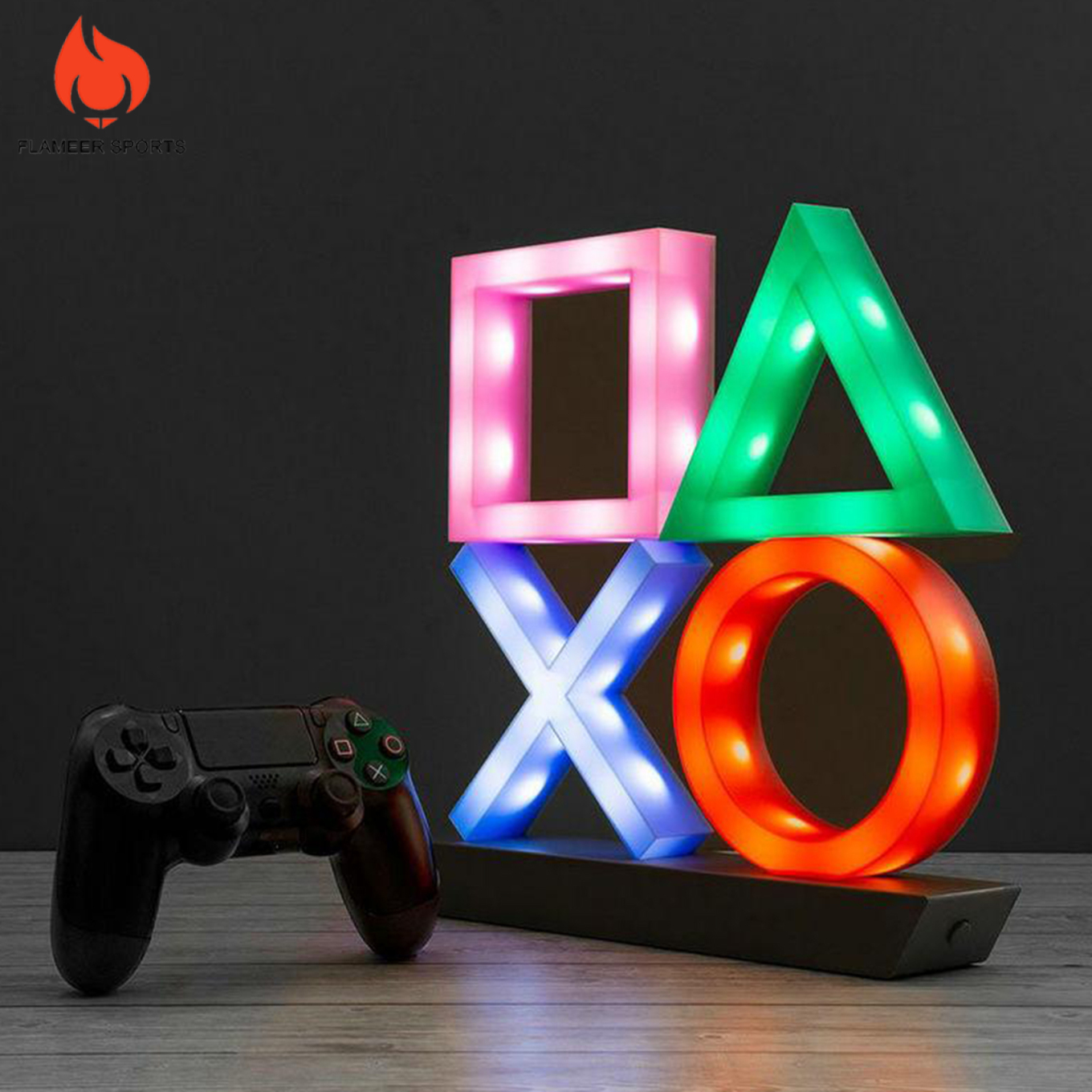 Flameer Sports Playstation Sign Voice Control Game Icon Light Dimmable Lamp Decor Ornament