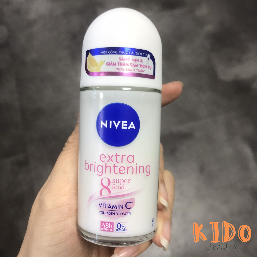 Lăn Khử Mùi Nữ NIVEA Ngọc Trai/ Extra Whitening/ Nha Đam/ Black White 48h | Lăn ngăn mùi lăn nách nữ Nivea 50ml