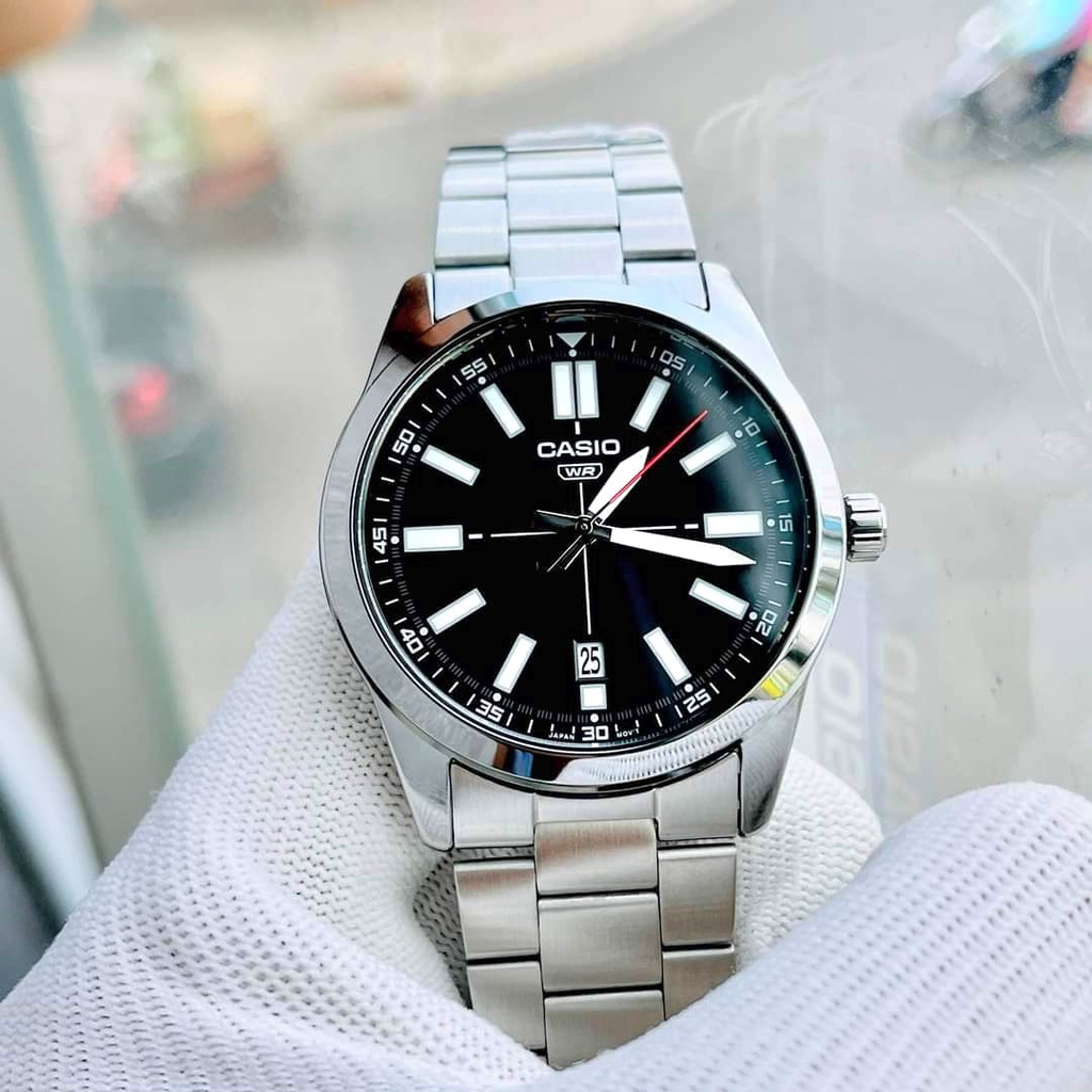 Đồng hồ Nam Casio MTP-VD02, đồng hồ chính hãng, Dây Kim Loại và Dây Da, Chống Nước tốt
