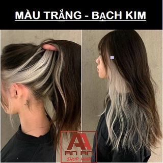 COMBO Nhuộm Tóc Màu BẠCH TRẮNG KIM, Highlight TRẮNG