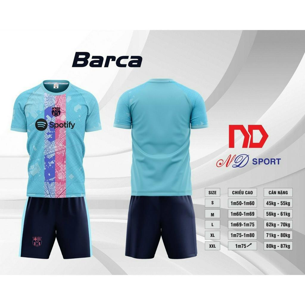 Bộ quần áo bóng đá Barca xanh ngọc sân khách 2024 ND