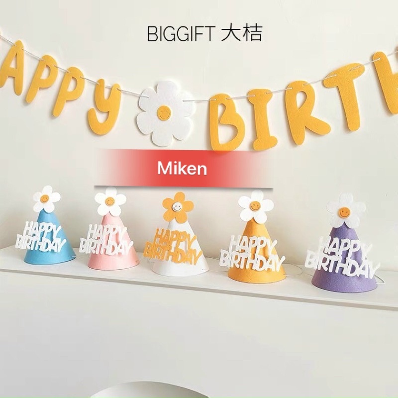 Nón , Mũ nỉ sinh nhật  trang trí sinh nhật , phụ kiện bóng sinh nhật