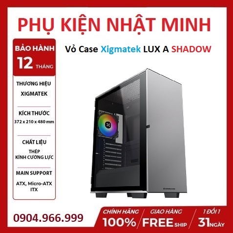 Vỏ case PC Xigmatek LUX A Shadow Tinh tế đường nét tạo vẻ đẹp hiện đại cho bộ PC của bạn