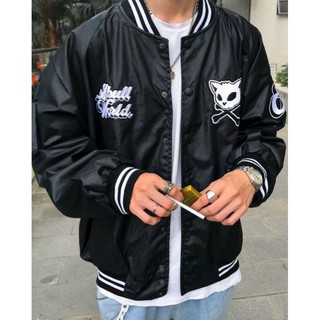 Áo khoác dù bomber Skull World chất dù ngoại 2 lớp form rộng Unisex nam nữ Couple đều mặc được