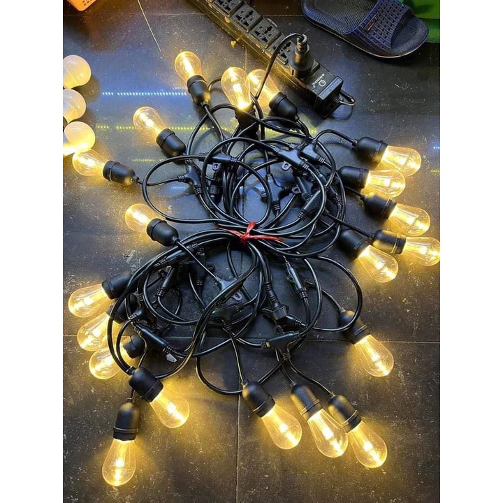 Bóng Đèn Tròn LED Edison Phong Cách Châu Âu Tân Cổ Điển Trang Trí ST64, Bóng Đèn Vàng Trang Trí Ngoài Trời