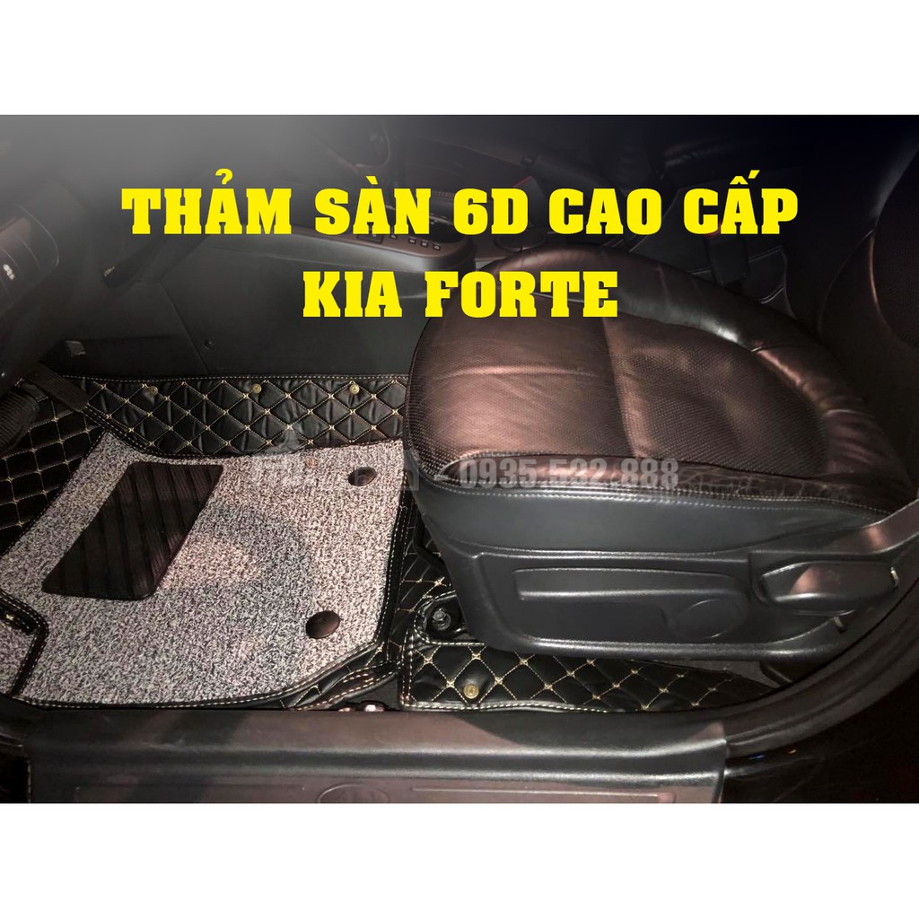 Thảm lót sàn 6D Kia Forte cao cấp - Chống nước, Không mùi, Chống trầy xước!!