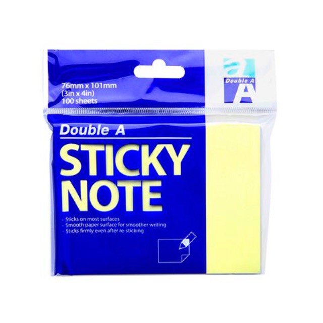 Giấy note vàng Double A KT 3*2, 3*3 và 3*4