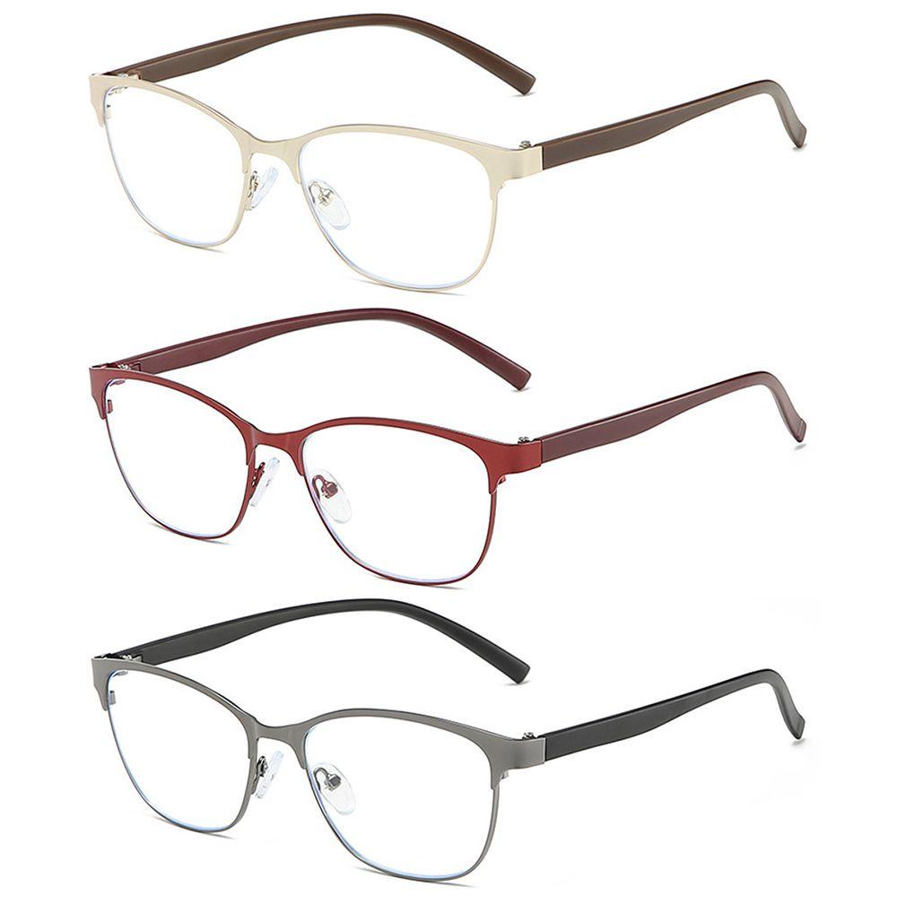 WATTLE Kính Đọc Sách Nửa Gọng Kim Loại Hình Chữ Nhật