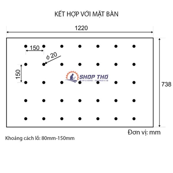 Bộ kẹp gỗ để bàn WNEW