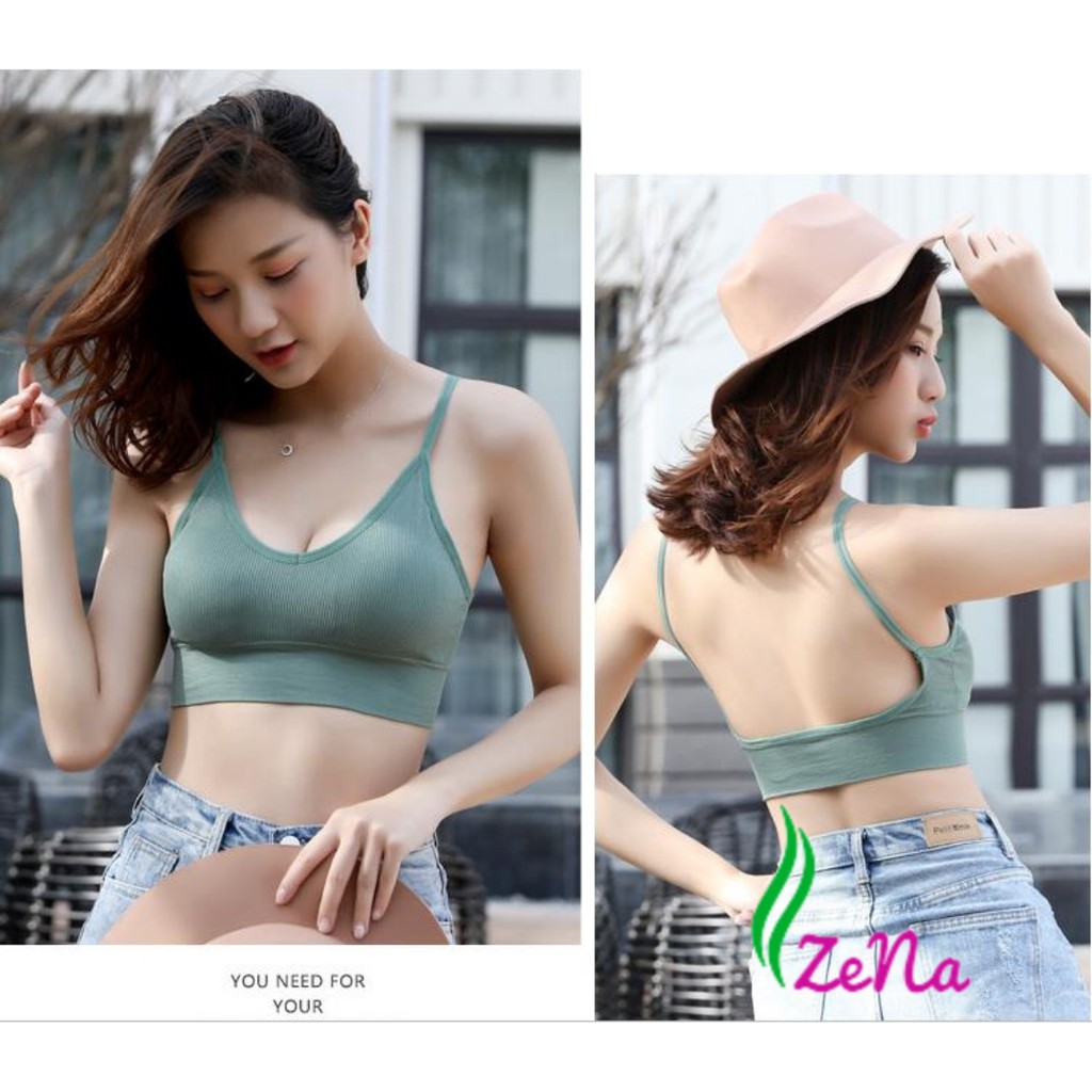 Áo Bra Thun Gân Len Tăm Hở Lưng Khoét Lưng Chữ U Siêu Đẹp ZE037 | BigBuy360 - bigbuy360.vn