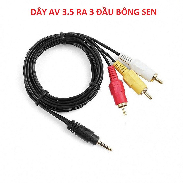 Dây av 3.5 ly ra 3 đầu hoa sen