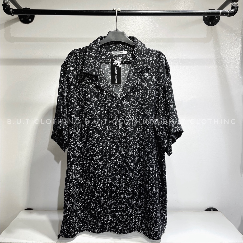 Áo sơ mi họa tiết ngắn tay LÁ NHỎ trơn mềm dành cho nam nữ | BUTCLOTHING