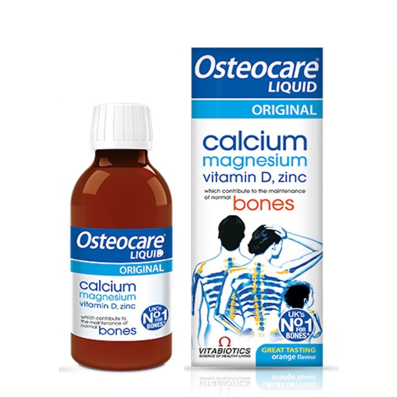 Canxi dạng nước Osteocare Liquid Original Anh Quốc 200ml giúp phát triển xương và răng cho trẻ từ 3 tuổi và bà bầu