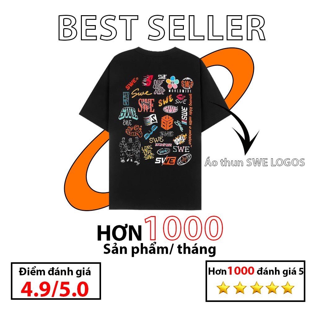 [Full tag hãng] Áo thun Swe Mozzie World tee local brand chính hãng full tag địa cầu logo form rộng unisex nam nữ