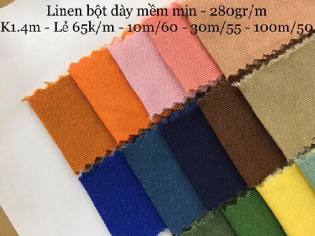 Vải Linen Bột dày 280gr cao cấp - đầm quần đứng dáng