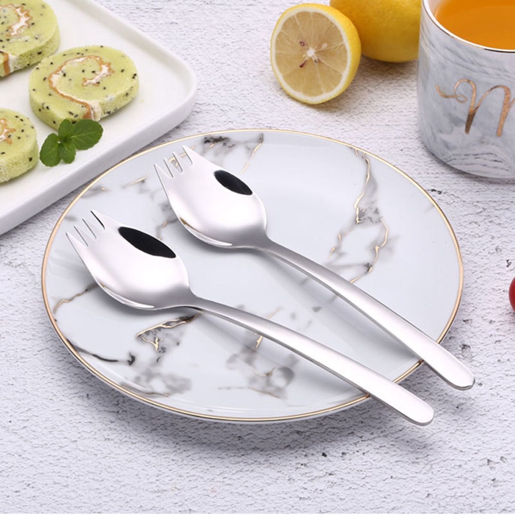 Muỗng ăn tráng miệng bằng thép không gỉ tay cầm dài tiện dụng