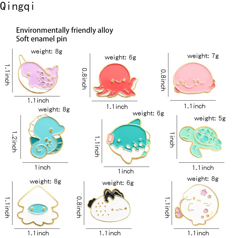 Ghim cài áo MISS ZOE thiết kế hình động vật đại dương dễ thương