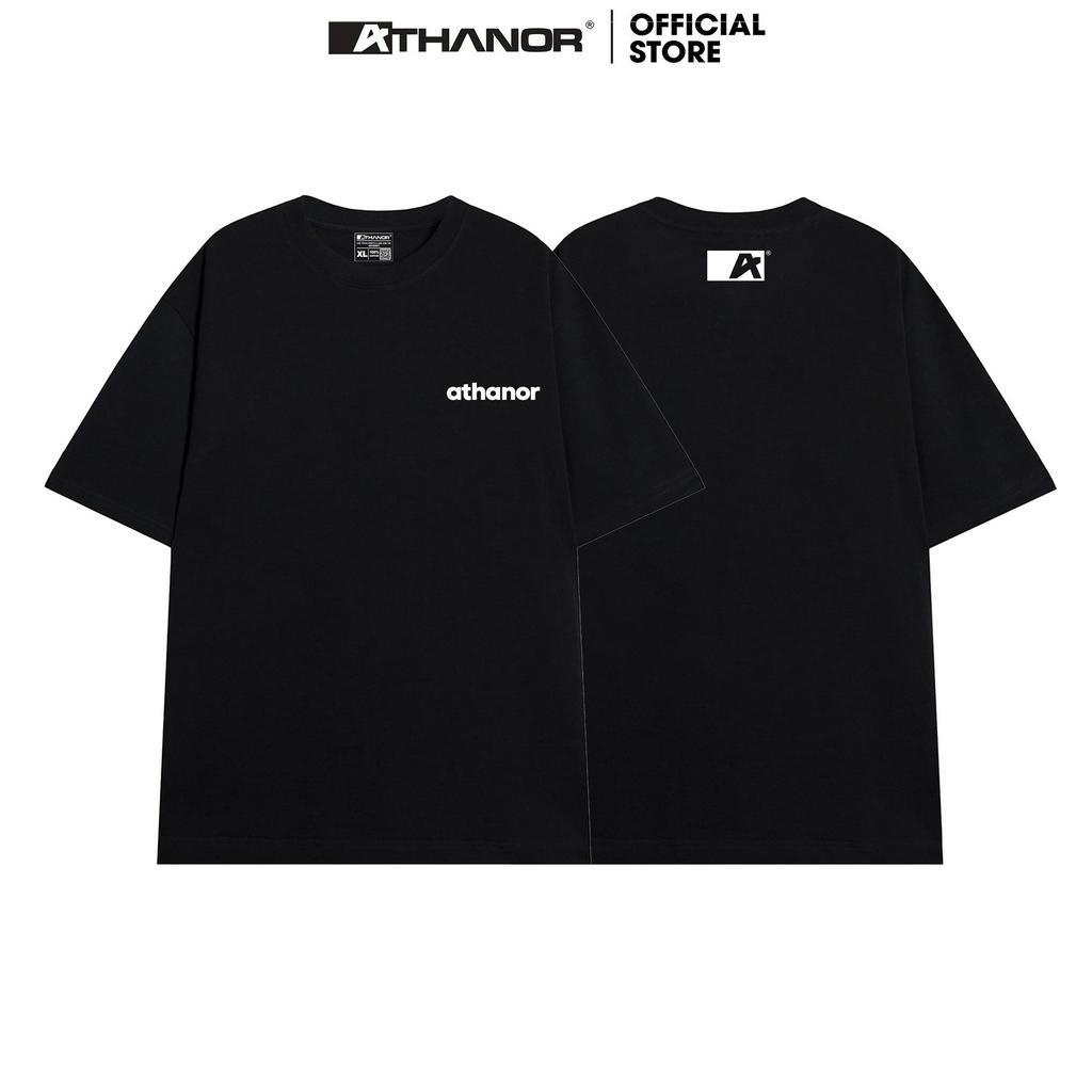 Áo thun unisex form rộng ATHANOR basic tee tay lỡ dành cho nam nữ mẫu SIMPLE in nổi