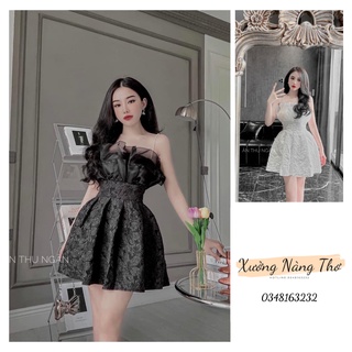 Đầm Hai Dây Ngọc Bèo Ngực Chất Xốp Lụa HH26 Dáng Ngắn Phong Cách Hàn Quốc