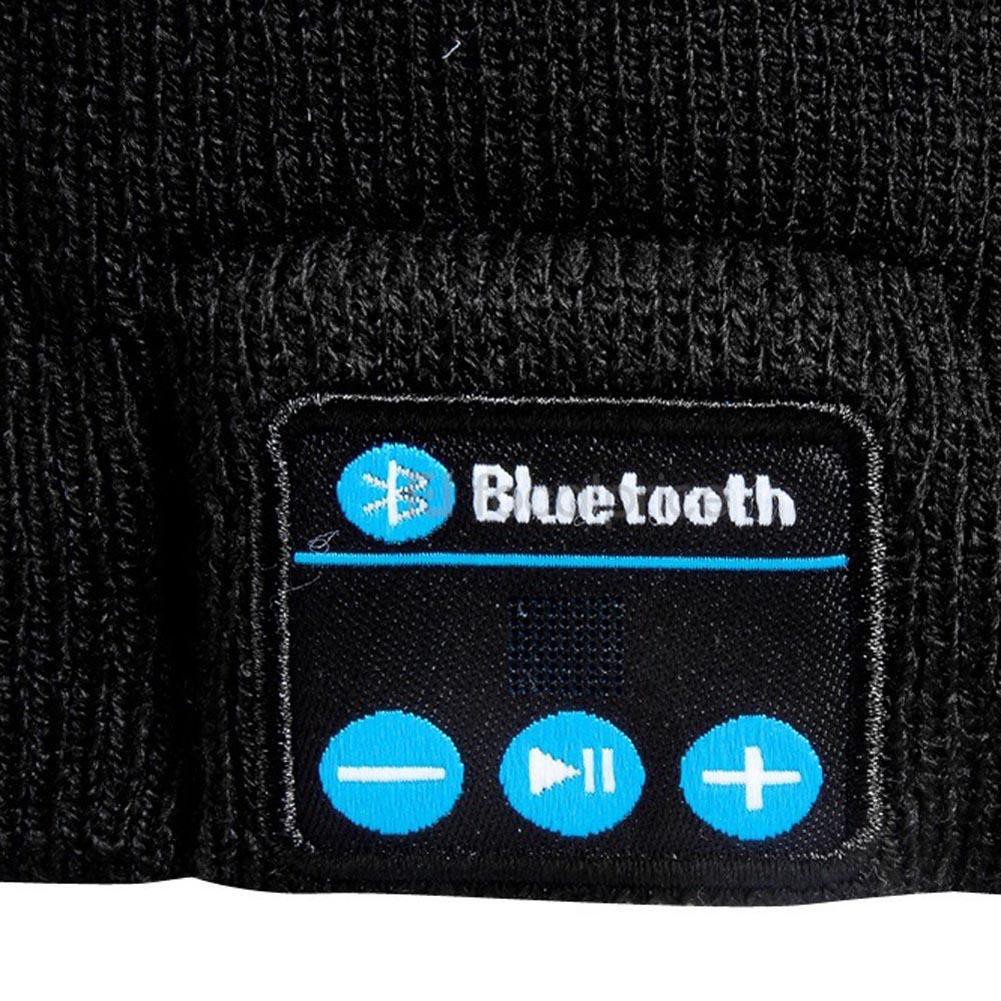 Mũ Len Giữ Ấm Thông Minh Tích Hợp Phát Nhạc Bluetooth Tai Nghe - Màu Đen