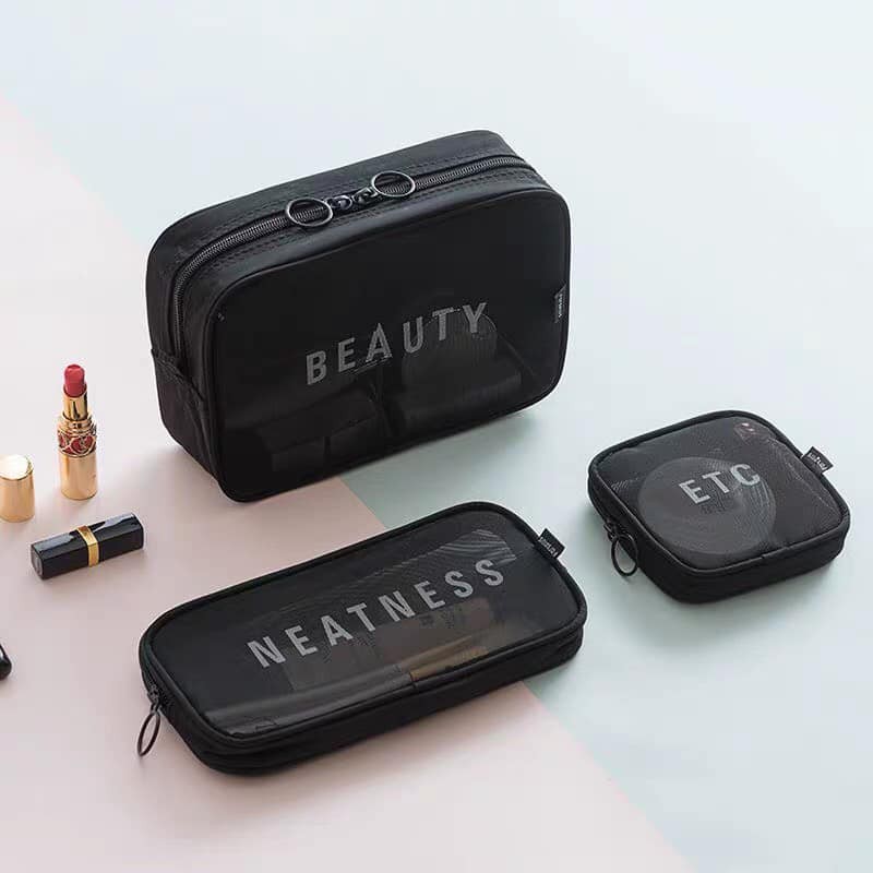 SET 3 TÚI LƯỚI ĐỰNG MỸ PHẨM BEAUTY