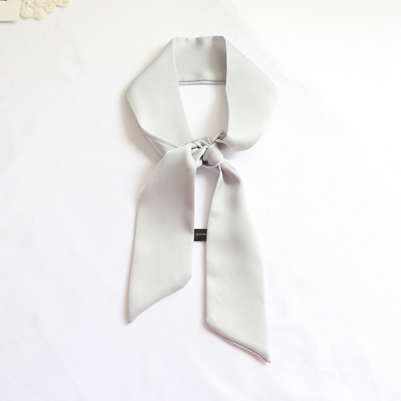 Khăn lụa satin trơn dáng dài thắt nơ - cổ áo, khăn buộc túi xách phong cách thời trang - Y124