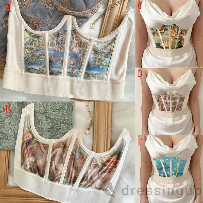 Áo Nịt Bụng In Hình Thiên Thần Phong Cách Vintage 2021 Cho Nữ