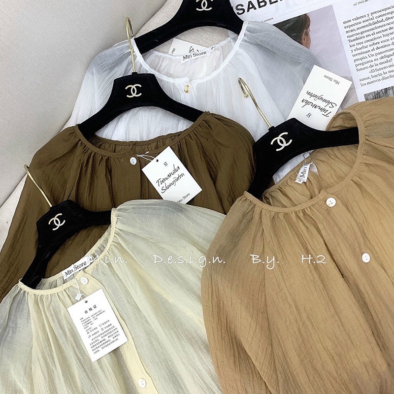 Áo Sơ Mi Cổ Tròn Voan Tơ Hàng Quảng Châu AP012-Violet